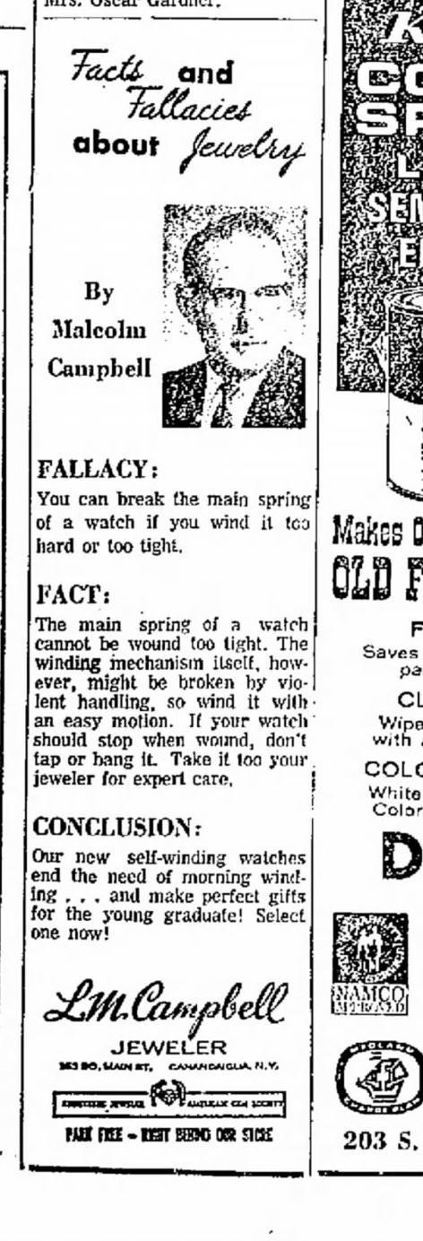 Facts and Fallacies About Jewelry clipping featuring Malcolm Campbell